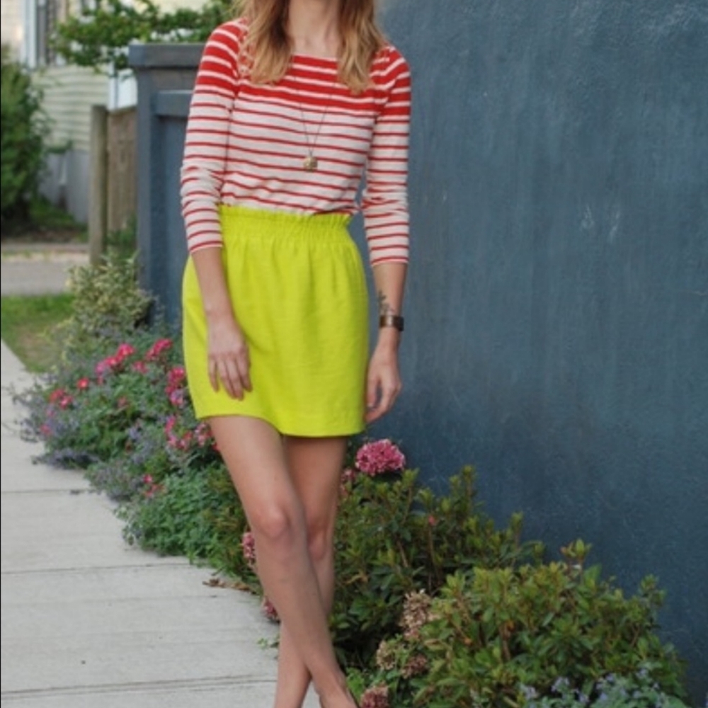 J Crew Factory Lime Green Skirt